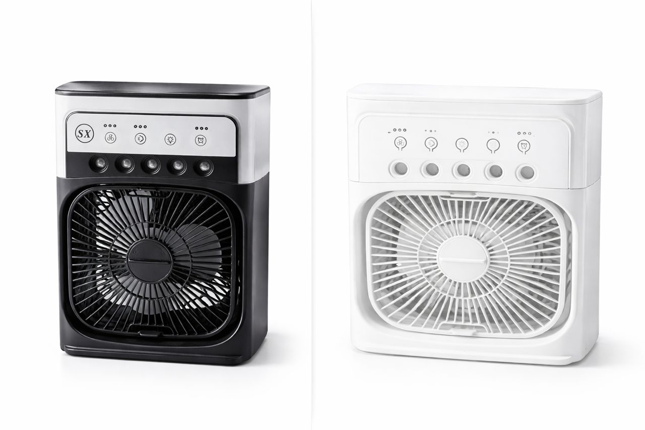 Mini Climatiseur Mobile 3-en-1 : Refroidisseur, Humidificateur & Purificateur d'Air de Bureau