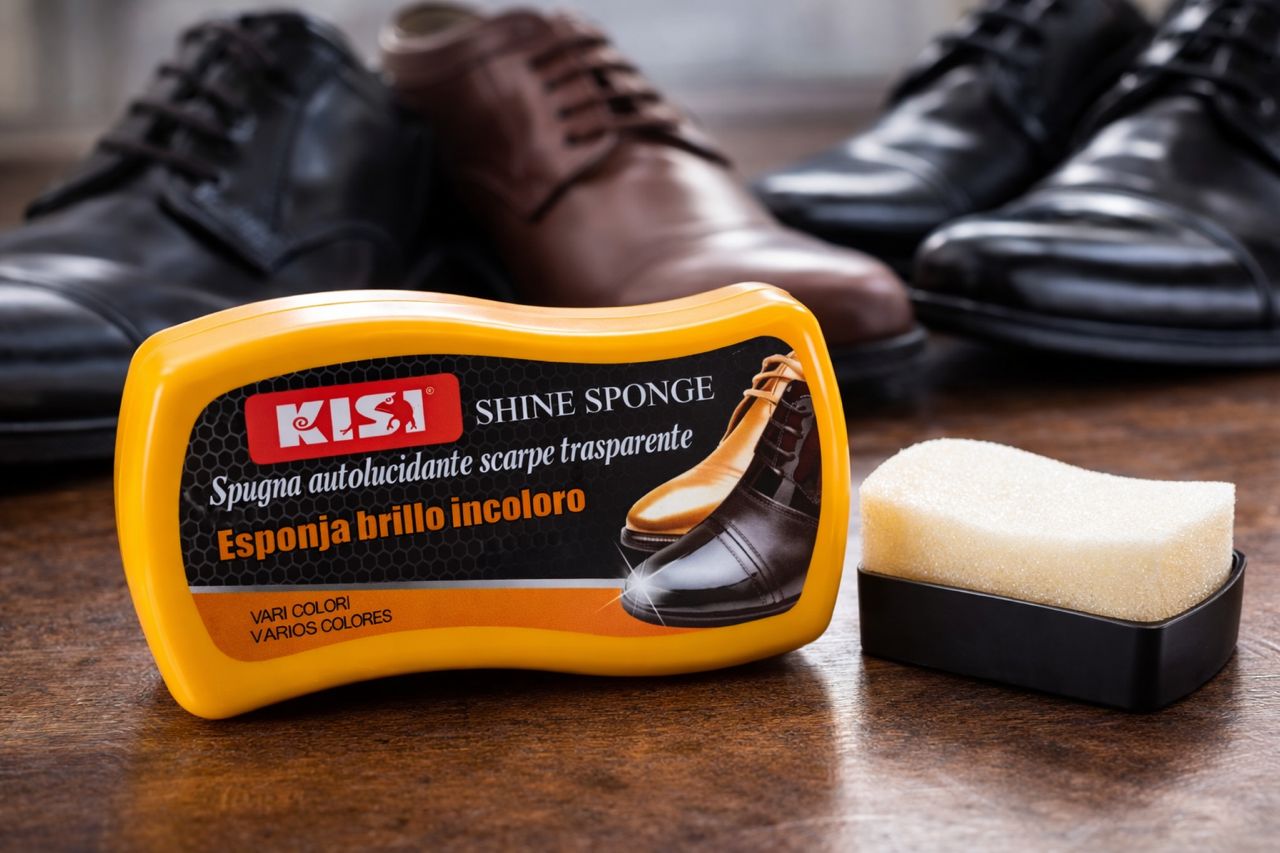 Éponge à cirer pour chaussures – brillance instantanée, sans eau, tous cuirs