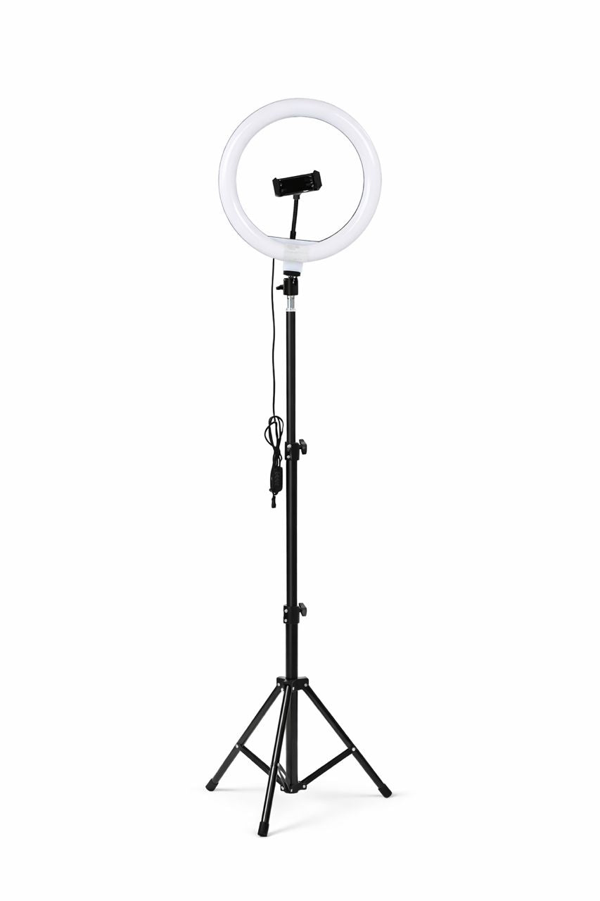 Ring Light LED avec Trépied & Support Téléphone – Éclairage Pro pour TikTok, Maquillage & Création de Contenu