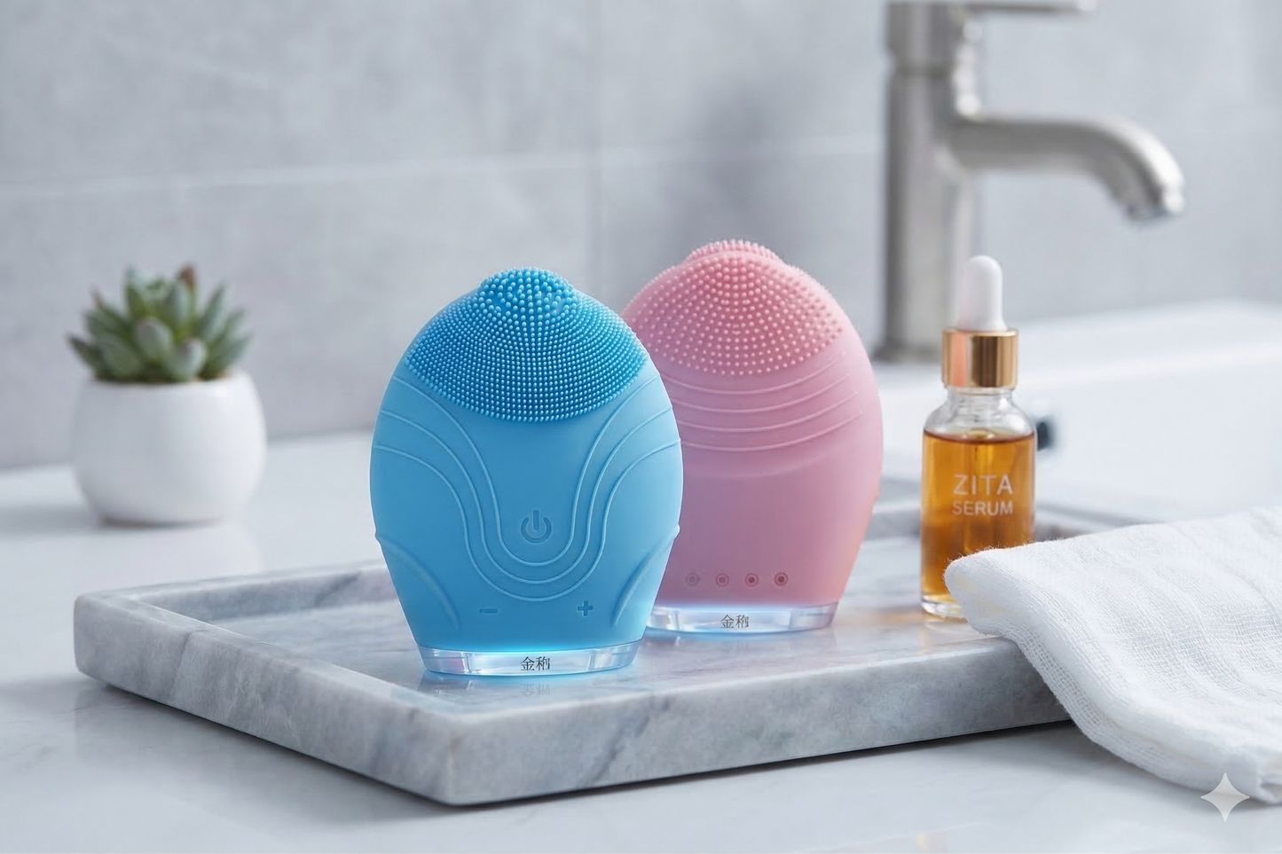Brosse Nettoyante Visage Zita – Technologie Sonique & Silicone Médical pour un Éclat Immédiat