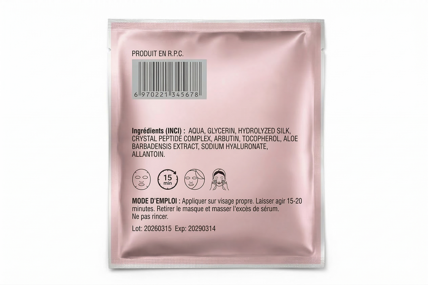 Masque Visage Hydratant & Éclat à la Soie Cristalline – Green of Grass (25g)