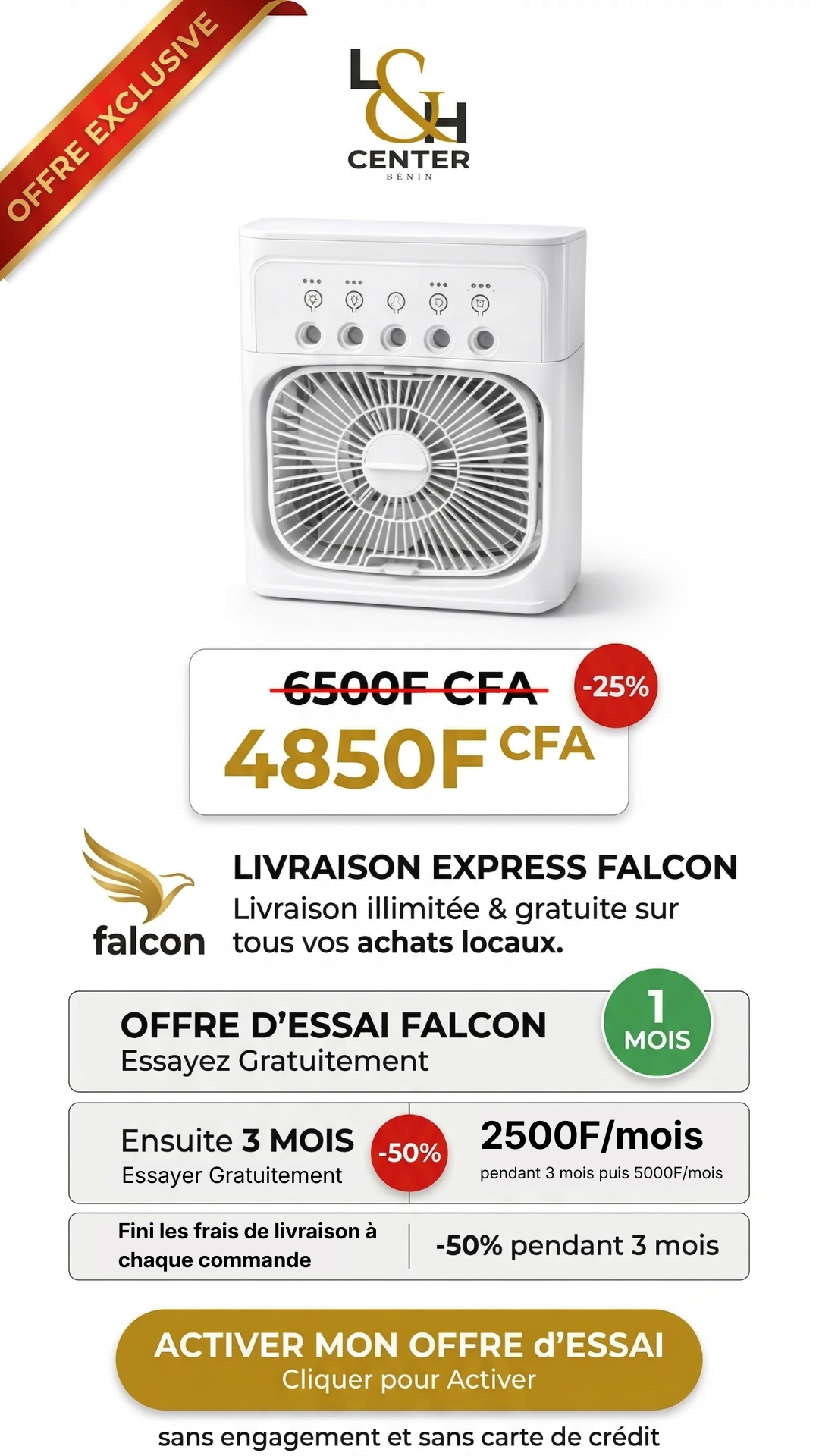 Mini Climatiseur Mobile 3-en-1 : Refroidisseur, Humidificateur & Purificateur d'Air de Bureau
