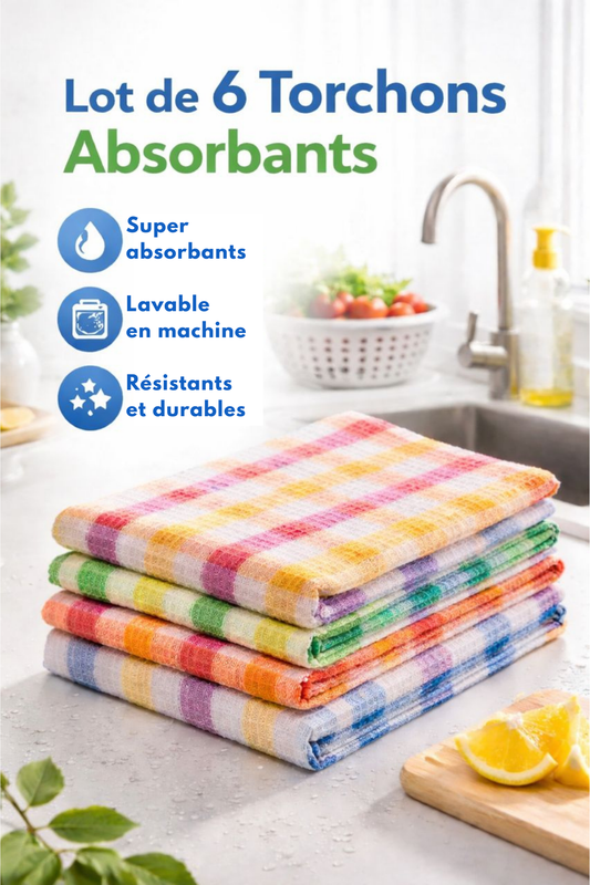 Lot de torchons de cuisine – absorbants, résistants et multi-usages