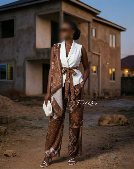 Ensemble "Sartorial" Imprimé Cachemire – Authentique Boutique "Textiles d’Afrique"