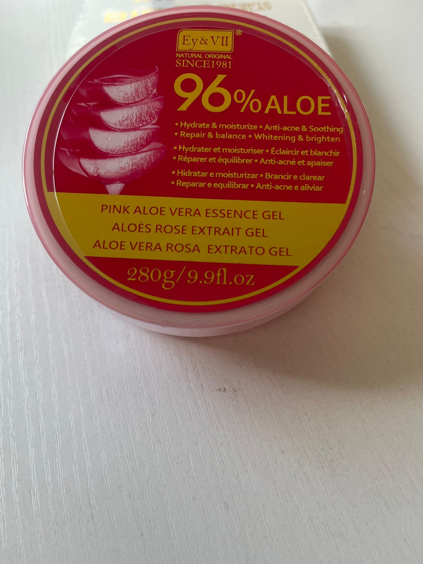 Gel d'Aloès Vert Ey & VII - Hydratation Intense & Action Anti-Acné - 280g