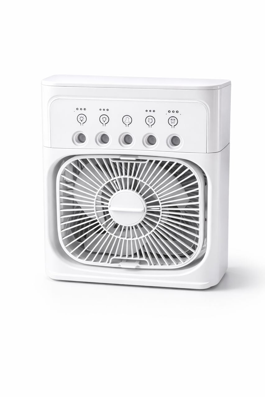Mini Climatiseur Mobile 3-en-1 : Refroidisseur, Humidificateur & Purificateur d'Air de Bureau