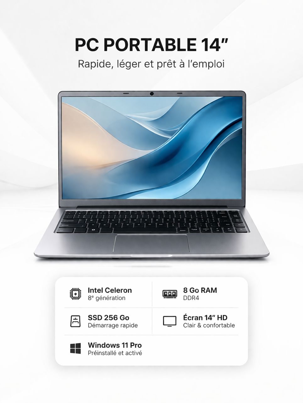 Ordinateur NoteBook : Le Style Apple, la Puissance Windows : Le Notebook 14" Haute Performance